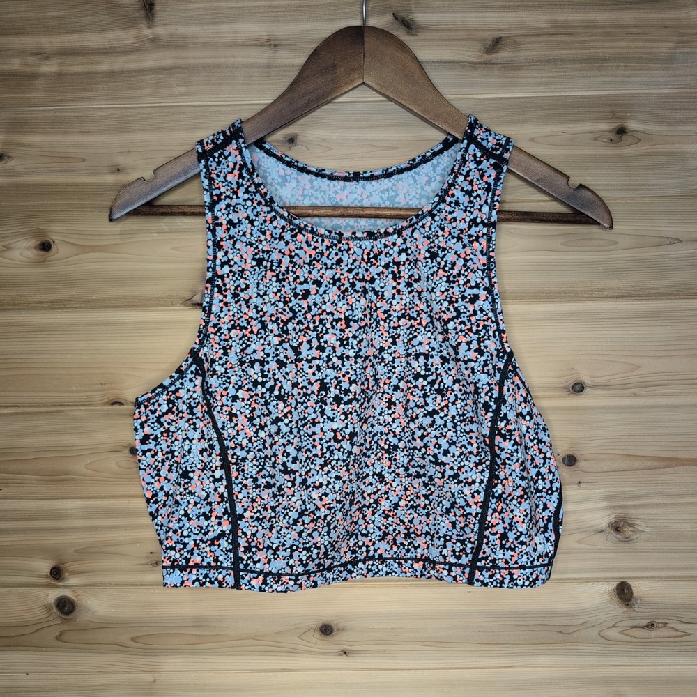 Sweaty‎ Betty Mosaic Print Crop Tank Top Blue Orange Large Womens